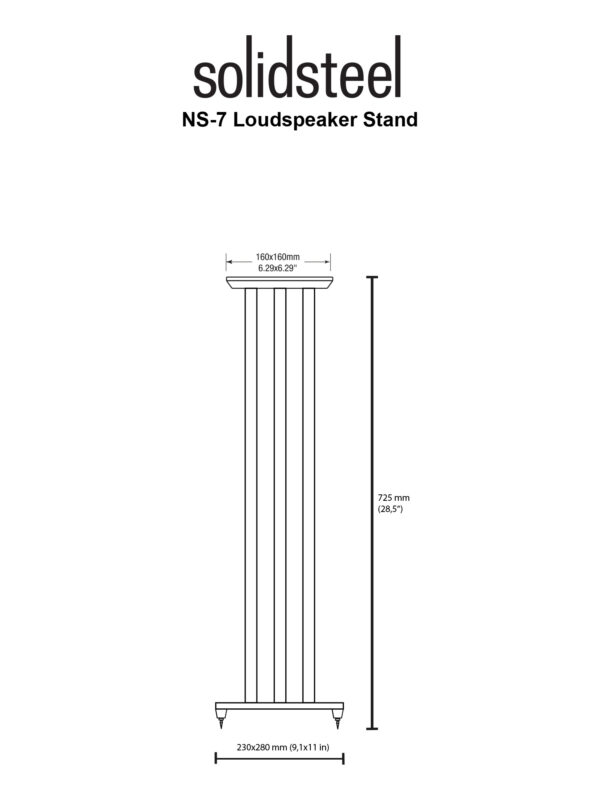 Solidsteel NS-7 Högtalarstativ - Golvstativ/Centerstativ