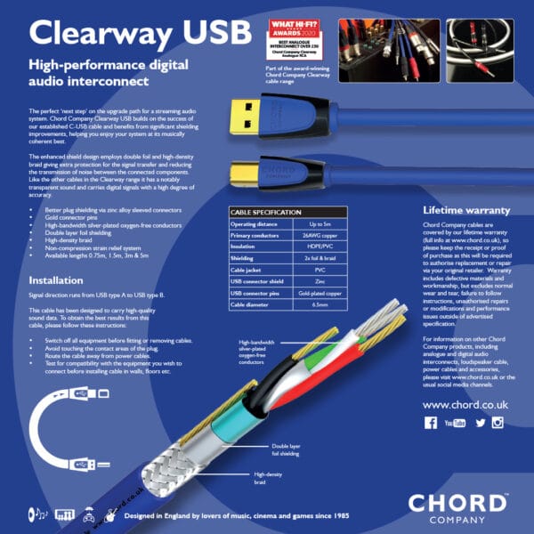 Chord Clearway USB Usb kabel