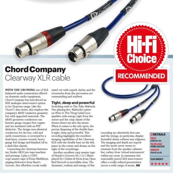 Chord Clearway X XLR Xlr