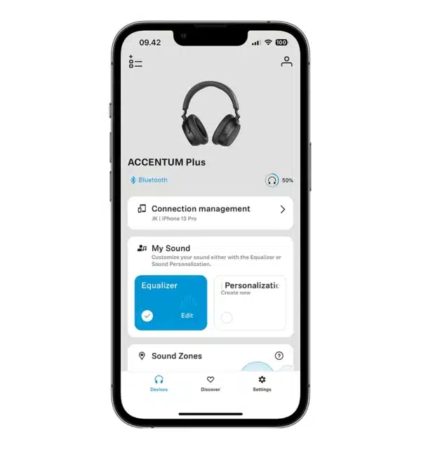 Trådlösa bluetooth-hörlurar Sennheiser Accentum Plus Wireless med tillhörande app