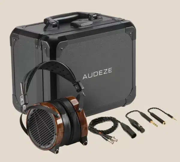 Öppna hörlurar Audeze LCD-2 Rosewood med fodral och tillhörande sladdar