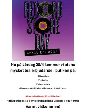 Record Store Day nu på Lördag 20/4 i butiken med bra erbjudanden! Dammskydd Vinylspelare