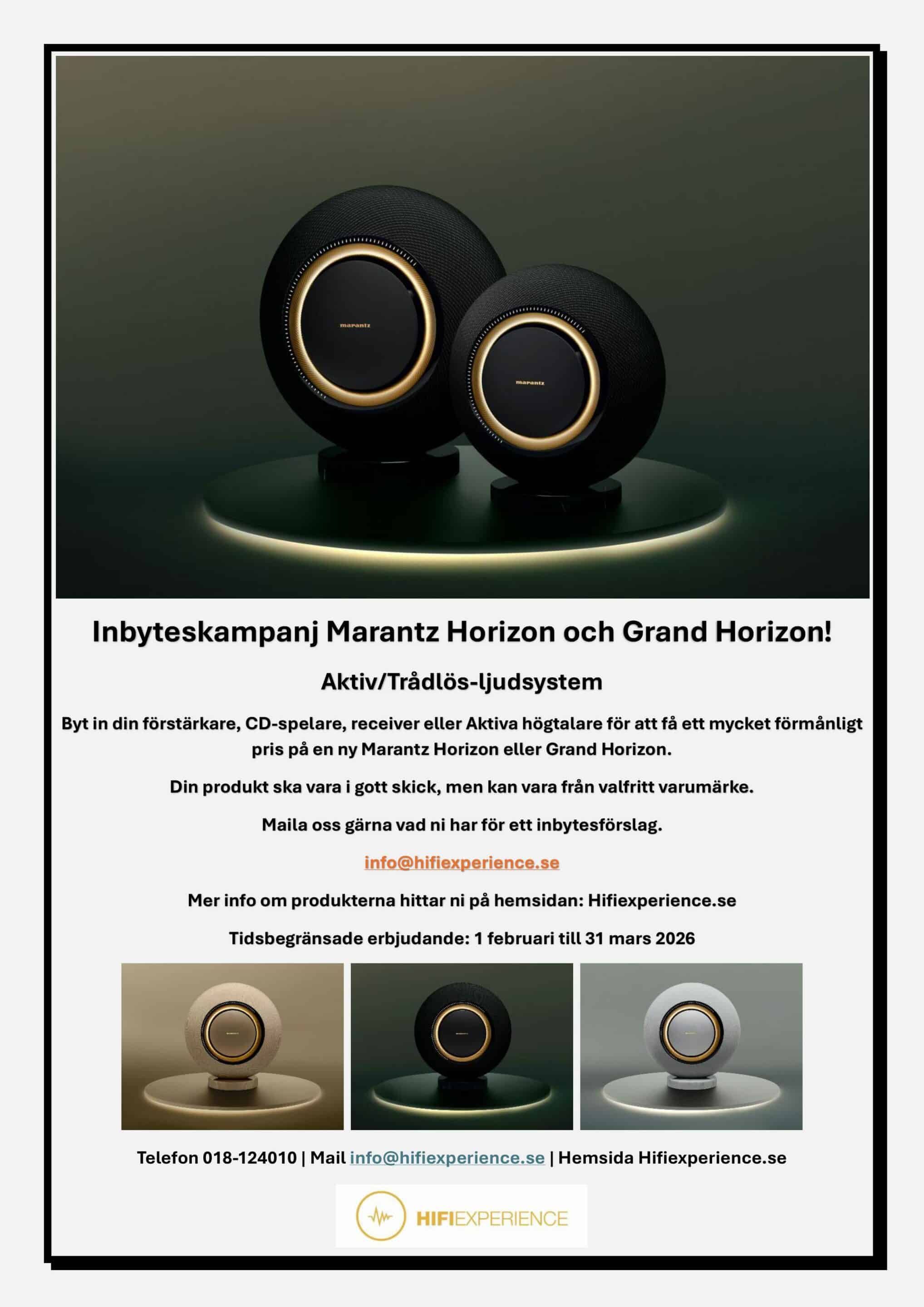 Inbyteskampanj Marantz Horizon och Grand Horizon! Inbyteskampanj Marantz Horizon och Grand Horizon! - Bild 2